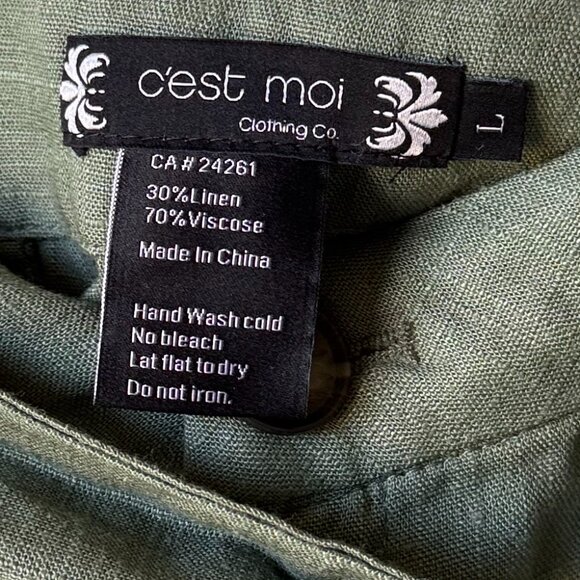 C'est Moi Linen-Blend Belted Shorts - Picture 5 of 8